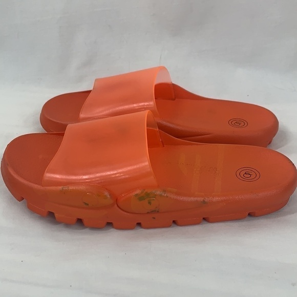 Urban Outfitters Jelly Pool Slides - Orange, Size 7/EU38 - Picture 3 of 7